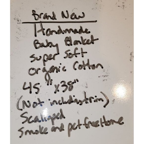 Crochet Striped Baby Blanket gPink/Blue/White With Tassels NEW 45X38 - Picture 10 of 10